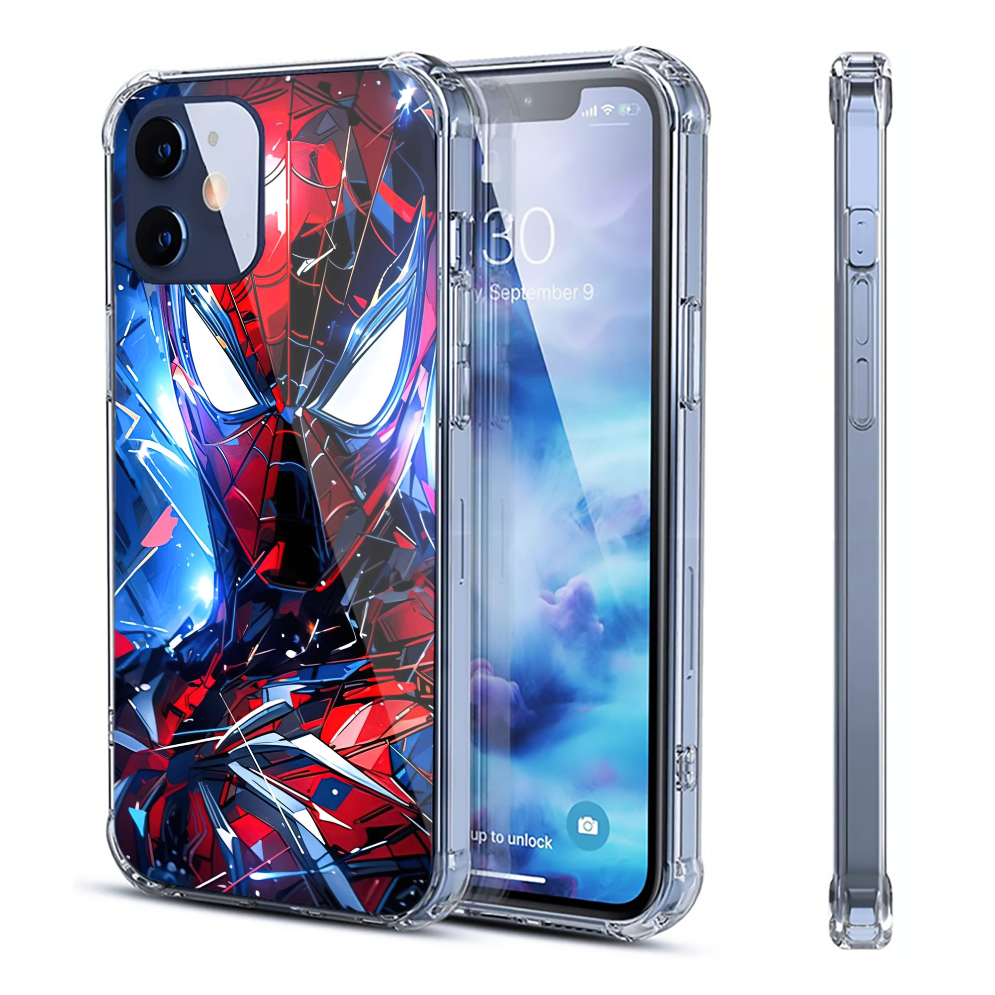 （画像用） Spider Man スパイダーマン 【iPhone 12シリーズ対応】透明スマホケース（クリアソフトケース）